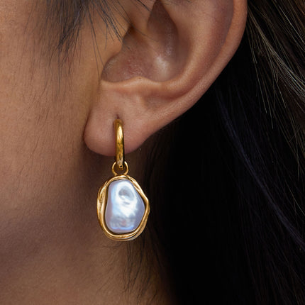 Moonlit Pearl Promise Pearl Drop Earrings - view 2