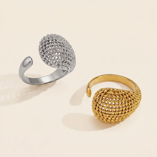 Dawnweave Glow Sculptural Open Ring