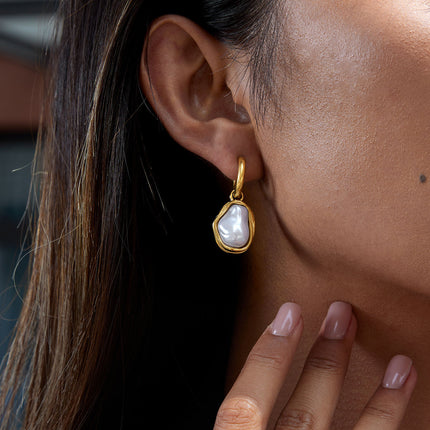 Moonlit Pearl Promise Pearl Drop Earrings - view 3