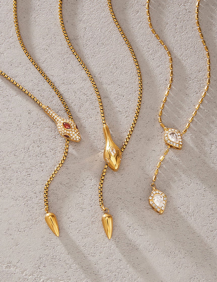 Midnight Coil Afterglow Serpent Zircon Lariat Necklace - view 6