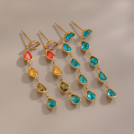 Night Compass Echo Star Zircon Drop Earrings - view 4