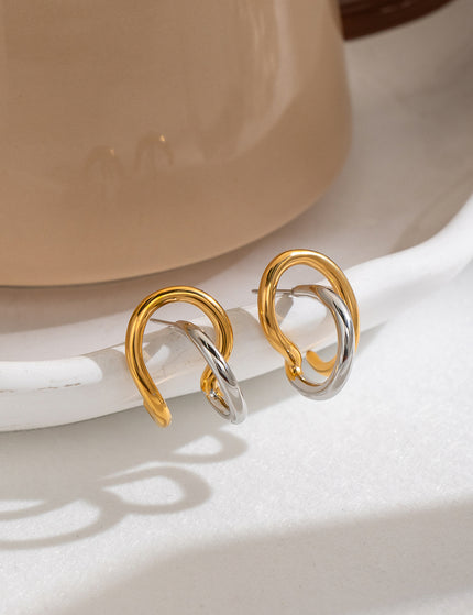 Soft Tide Reverie Curved Pearl Stud Earrings - view 4
