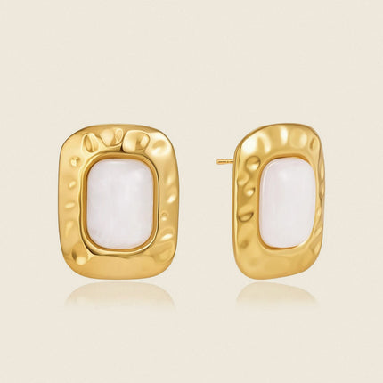 Pearl Haze Muse Square Pearl Stud Earrings