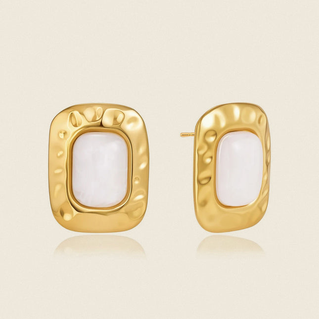 Pearl Haze Muse Square Pearl Stud Earrings
