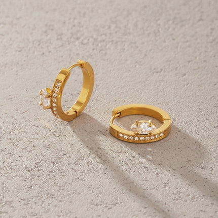 Frostlight Glow Circular Zircon Hoop Earrings - view 5
