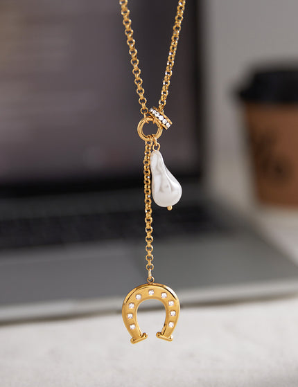 Linked Light Ritual Chain Pearl Pendant Necklace - view 5