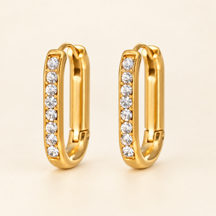 Glacier U-Shaped Zircon Hoop Earrings - view 10