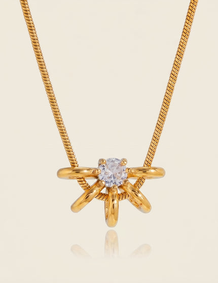 Midnight Coil Drift Serpent Zircon Pendant Necklace