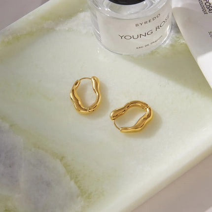 Misted Cove Poem Geometric Hoop Earrings - view 5