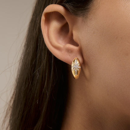 Midnight Spark Drift Star Rhinestone Hoop Earrings - view 4