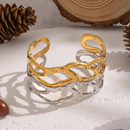 Halo Hollow Cuff Bracelet - view 6