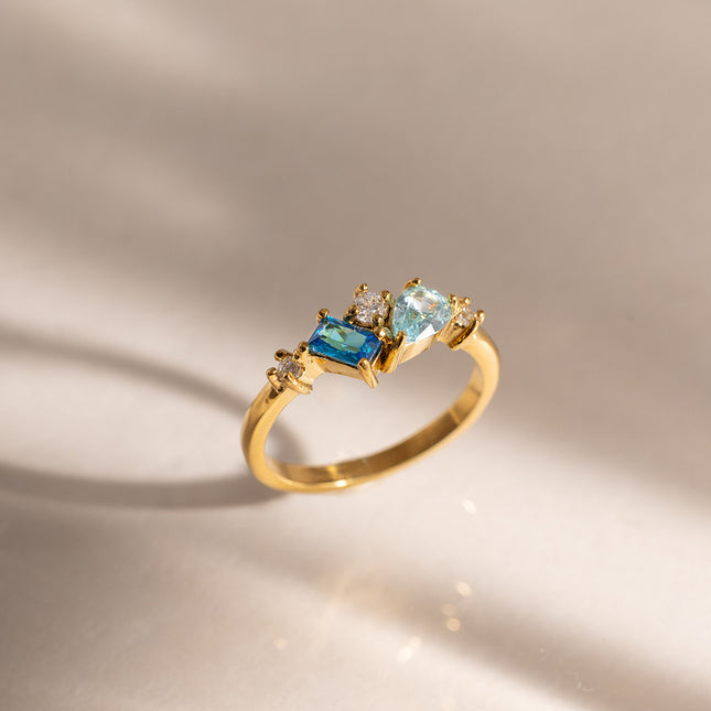 Azure Geometric Zircon Ring - view 6