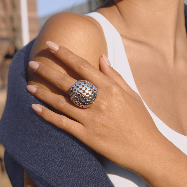 Misted Cove Rhythm Chunky Statement Ring - view 3