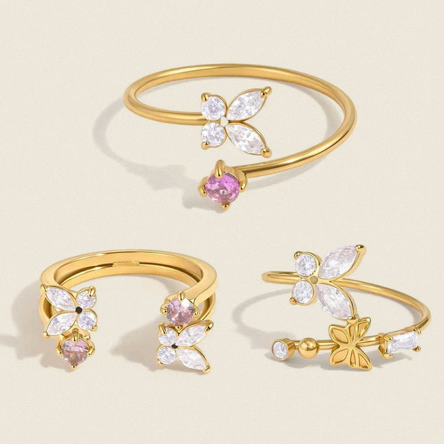 Butterfly Zircon Open Ring