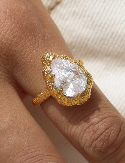 Dewdrop Afterglow Teardrop Zircon Gemstone Ring - view 3