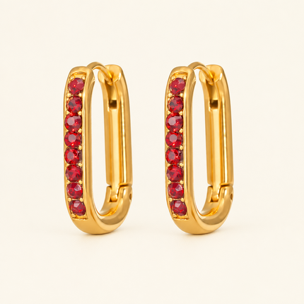 Glacier U-Shaped Zircon Hoop Earrings - view 9