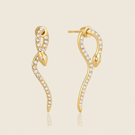 Nocturne Ritual Serpent Zircon Drop Earrings