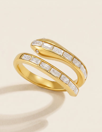 Velvet Coil Trace Serpent Zircon Gemstone Ring