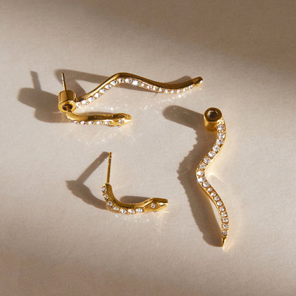 Nocturne Ritual Serpent Zircon Drop Earrings - view 6