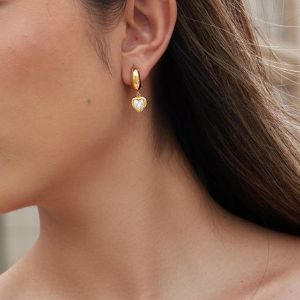 Secret Vow Ritual Heart Zircon Drop Earrings - view 5