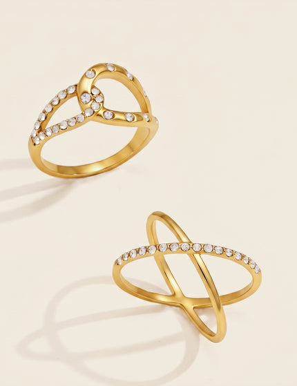 Modern Line Afterglow Crossed Zircon Gemstone Ring - view 2