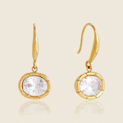 Starstone Whisper Geometric Zircon Drop Earrings