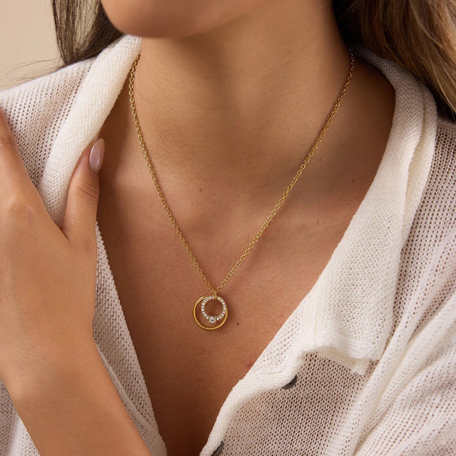 Starstone Afterglow Circular Zircon Lariat Necklace - view 2