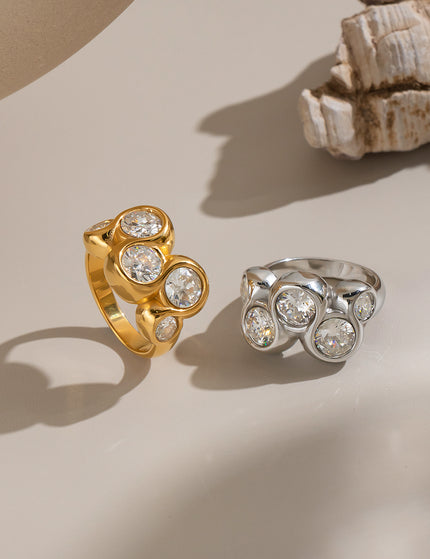Frostlight Echo Circular Zircon Gemstone Ring - view 5