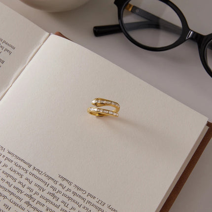 Velvet Coil Trace Serpent Zircon Gemstone Ring - view 5