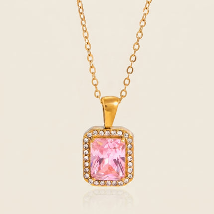 Intersect Echo Crossed Rhinestone Pendant Necklace