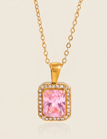 Intersect Echo Crossed Rhinestone Pendant Necklace