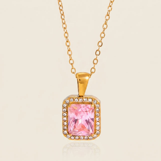 Intersect Echo Crossed Rhinestone Pendant Necklace