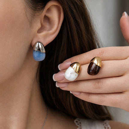 Quiet Orbit Afterglow Resin Stud Earrings - view 3