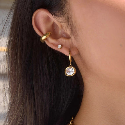 Starstone Whisper Geometric Zircon Drop Earrings - view 3