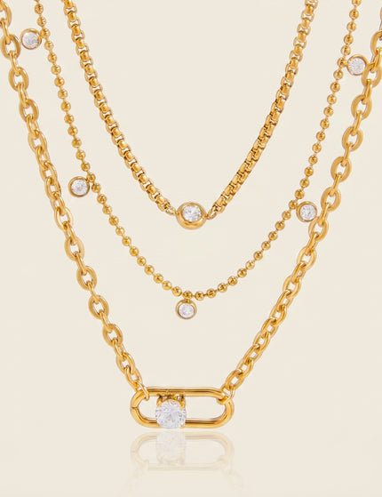 Bright Facet Fable Circular Zircon Layered Necklace