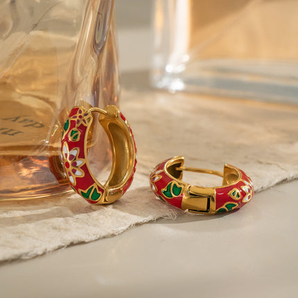 Bloom Enamel Hoops