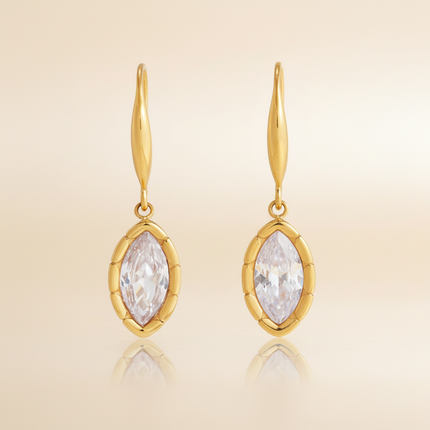 Starstone Whisper Geometric Zircon Drop Earrings - view 8