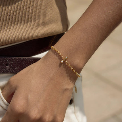 Fine Link Gleam Zircon Chain Bracelet - view 3