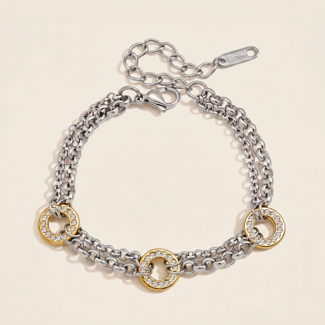Luna Circular Zircon Chain Bracelet