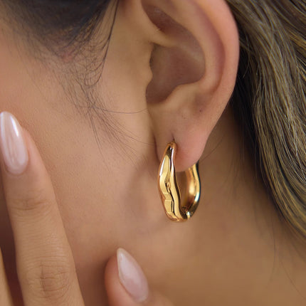Misted Cove Poem Geometric Hoop Earrings - view 2