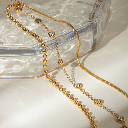 Fine Link Trace Zircon Chain Bracelet - view 2