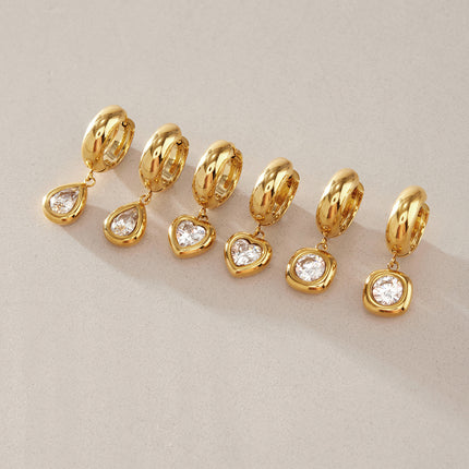 Secret Vow Ritual Heart Zircon Drop Earrings - view 6