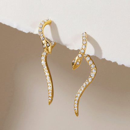 Nocturne Ritual Serpent Zircon Drop Earrings - view 2