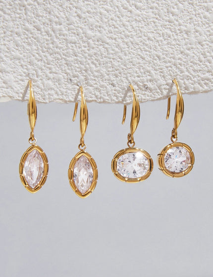 Starstone Whisper Geometric Zircon Drop Earrings - view 2
