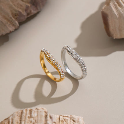 Bright Facet Current Circular Zircon Gemstone Ring - view 6