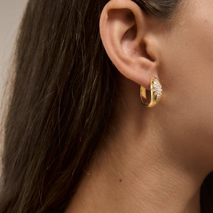 Midnight Spark Drift Star Rhinestone Hoop Earrings - view 3