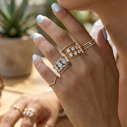 Frostlight Promise Geometric Zircon Gemstone Ring - view 3