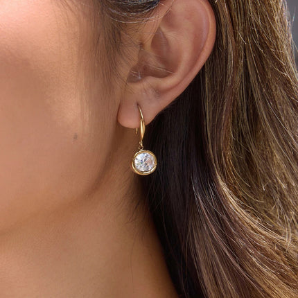 Starstone Whisper Geometric Zircon Drop Earrings - view 4