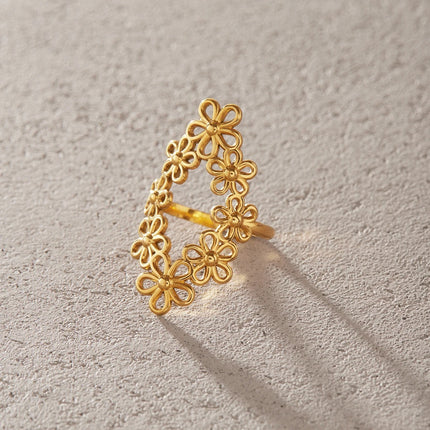 Petal Afterglow Floral Statement Ring - view 5