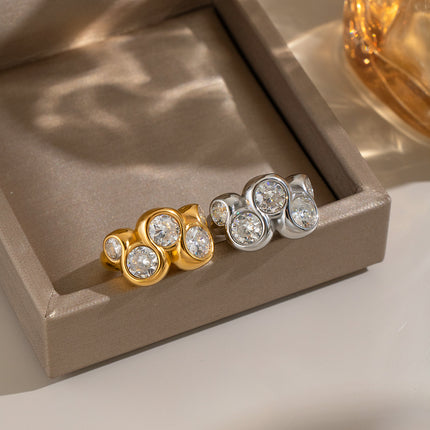 Frostlight Echo Circular Zircon Gemstone Ring - view 6